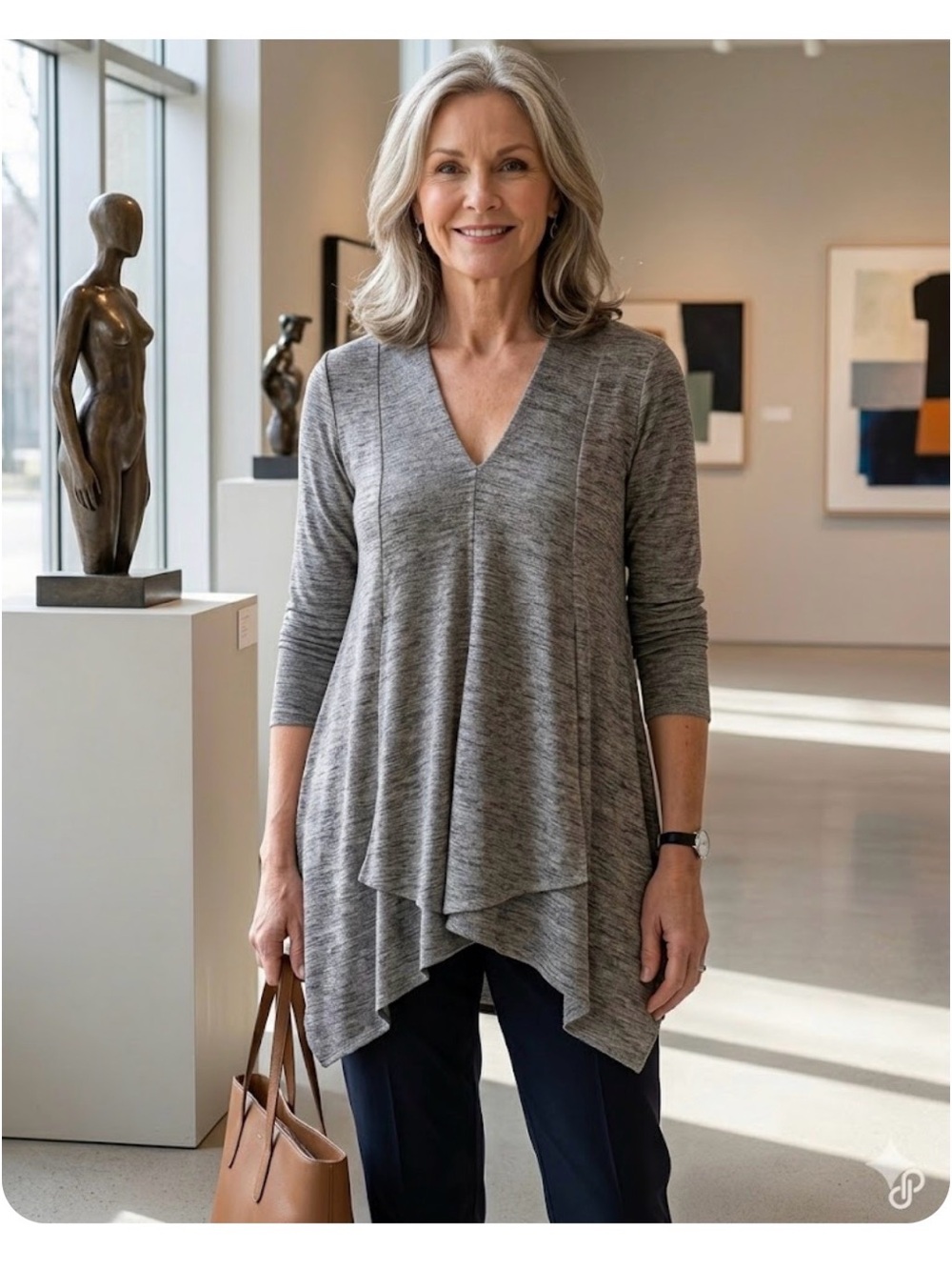 Joseph Ribkoff Marl V-Neck Tunic Top